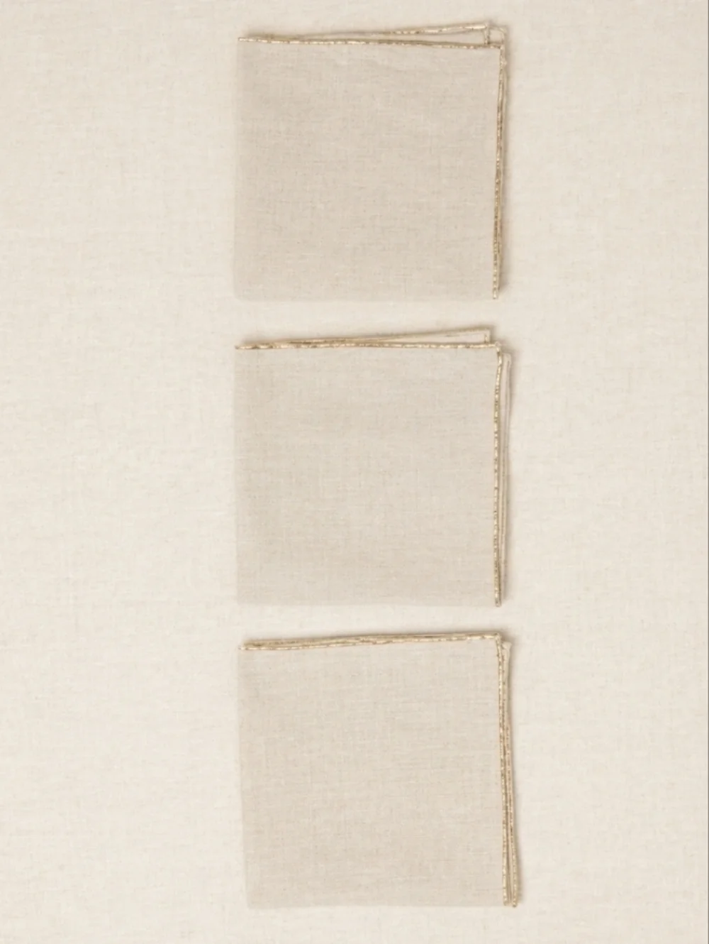 VTG Pure Linen Placemats & Napkins Set Natural Flax Luncheon Linens Coastal